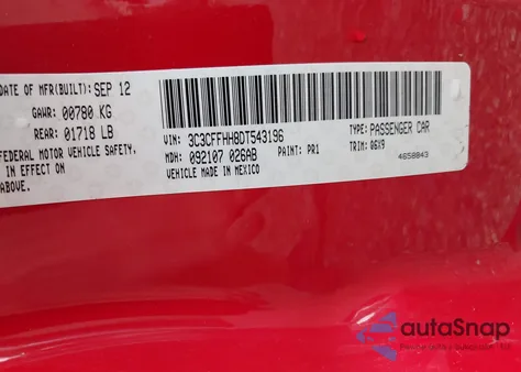 2013 Fiat 500 Turbo z USA, uszkodzony, nr VIN 3C3CFFHH8DT543196